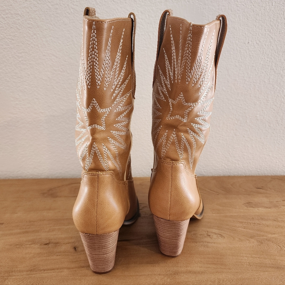 Oasis Society NEW Emerson THE COWBOY BOOTS WITH SUPERNOVA STITCHING 8.5 - Picture 4 of 5